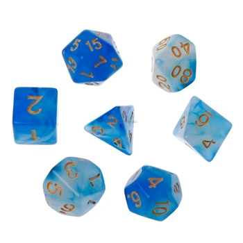 

7pcs/set Polyhedral Sided Dice D4 D6 D8 D10 D12 D20 For Dungeons&Dragon D&D RPG Poly Table Game