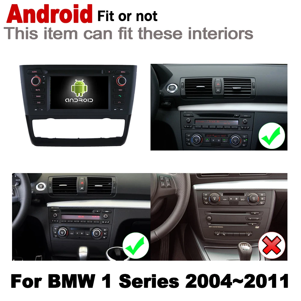 Sale 6.2" HD Stereo Android Car DVD GPS Navi Map For BMW 1 Series E81 E82 E87 E88 2004~2011 2 DIN multimedia player radio System 1