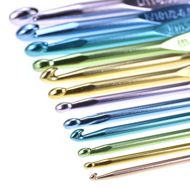 KOKNIT-12-Packs-Aluminum-Crochet-Hooks-Knitting-Needles-DIY-Craft-Yarn-Hooks-With-Plastic-Split-Ring (2)