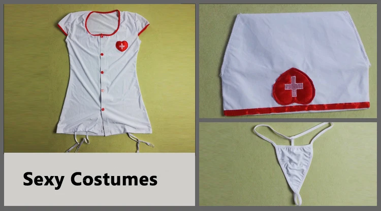 Plus Size Lingerie Sexy Hot Erotic Sexy Costumes For Women Sexy Nurse Costume With T back Button Erotic Uniform Sexy Lenceria