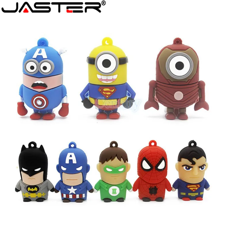 

JASTER Pen drive Cartoon Super Heros Minions USB 2.0 Flash Memory Stick Pendrive 4GB 8GB 16GB 32GB 64GB Usb Flash Drives
