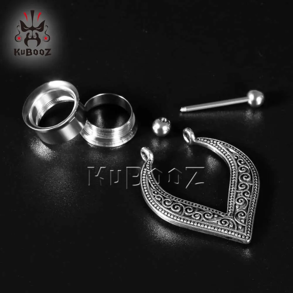 KUBOOZ винтовые ушные сережки из нержавеющей стали висячие расширители пробки тоннели шпильки серьги пирсинг ювелирные изделия для тела модный подарок