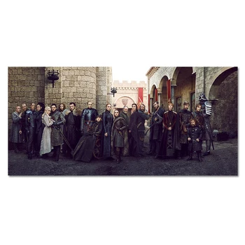 

Game Of Thrones Season 8 Main Cast Poster TV shows Silk Prints Wall Art Final Season Picture Large Modern Silk Cloth Picture