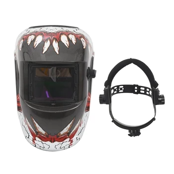 

HLZS-Auto Darkening Welding Helmet With Solar Powered Adjustable MIG TIG ARC Professional Welding Mask (Devil tooth)