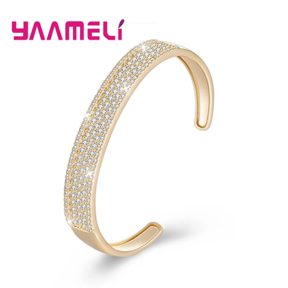 Женская Роскошная Великолепная подвеска с цирконием, широкий Открытый браслет, хрустальные украшения для свадьбы