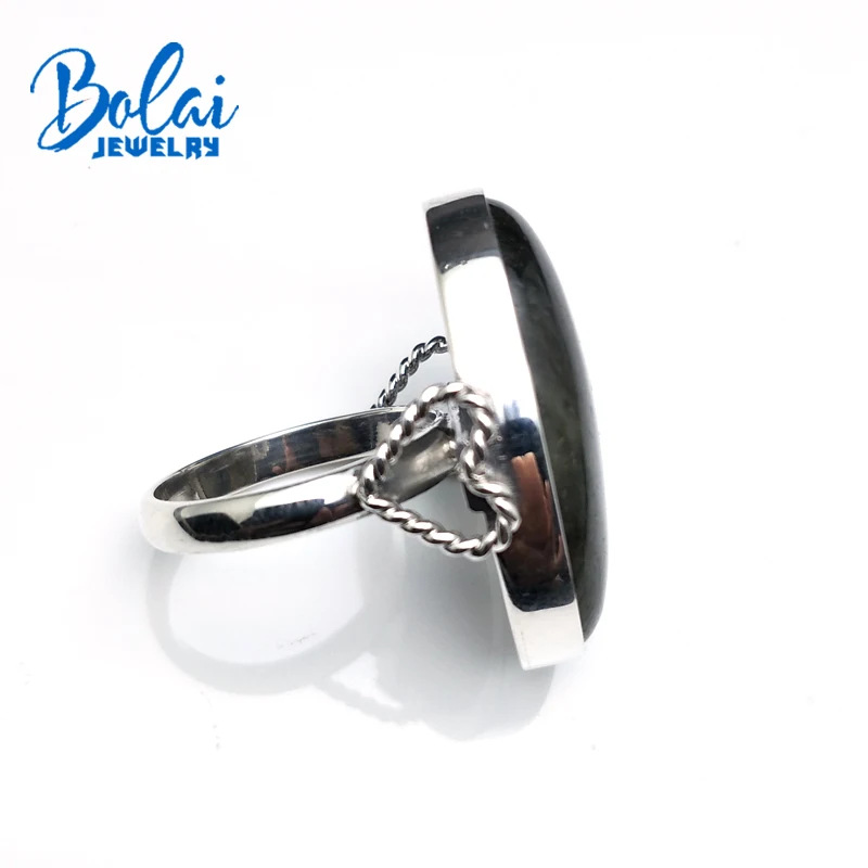 Bolaijewelry, серебро 925 пробы, натуральный лабрадорит, Овальный драгоценный камень, хорошее ювелирное изделие, драгоценный камень унисекс, кольца для девушек, Подарок на годовщину