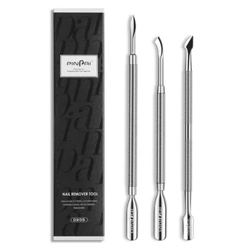 

1Pcs New Stainless Steel Cuticle Remover Double End Sided Finger Dead Skin Push Nail Pusher Manicure Nail Care Tools