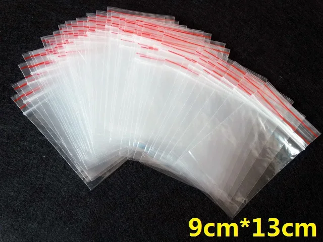 9X13 CM 100PCS Resealable Plastic Bag Reclosable Zip Bags Clear 2 Mil 