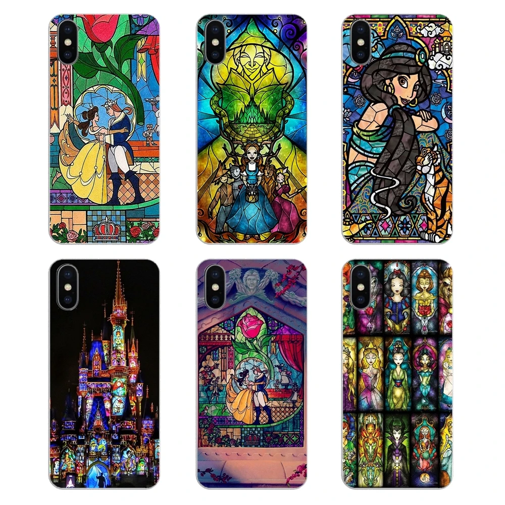 

Princess Stained Glass For Motorola Moto X4 E4 E5 G5 G5S G6 Z Z3 G3 C Play Plus Soft Transparent Shell Covers