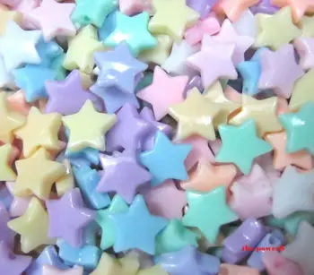 

For 8 Crafts kids Free Beads Diy 200 Plastic pcs shipping Color mm Pastel Star