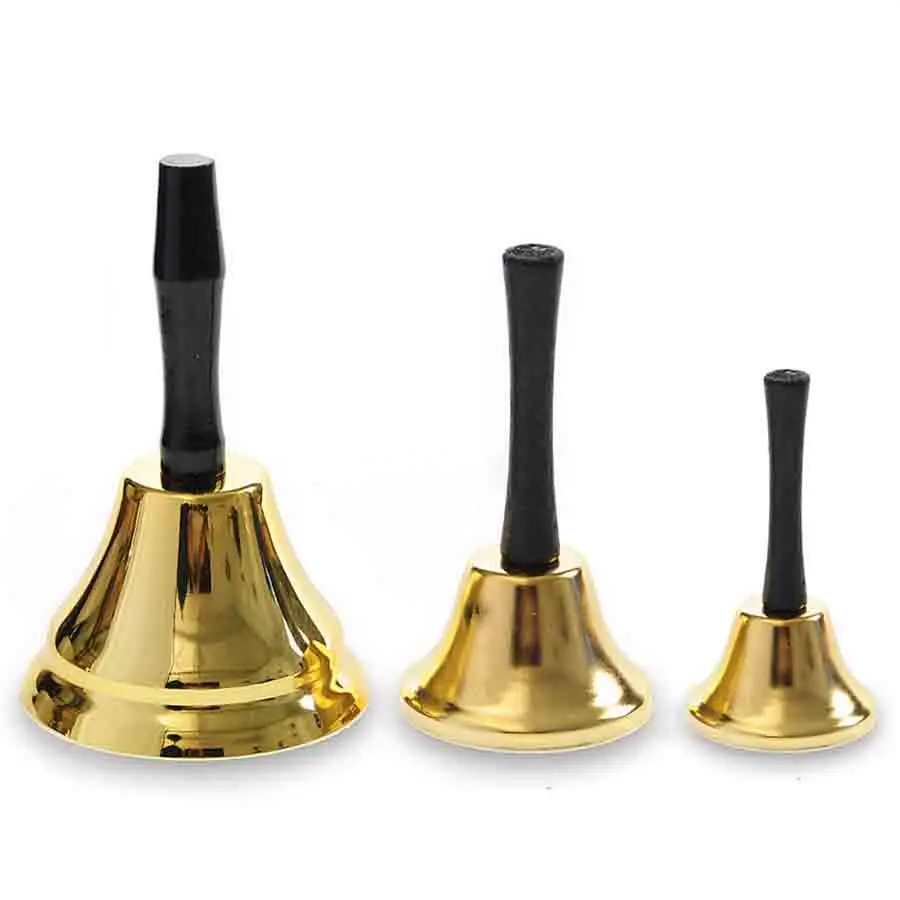 Buy 1Pcs Gold Plated Hand Held Call Bells Christmas Carnival Santa Claus Tea
