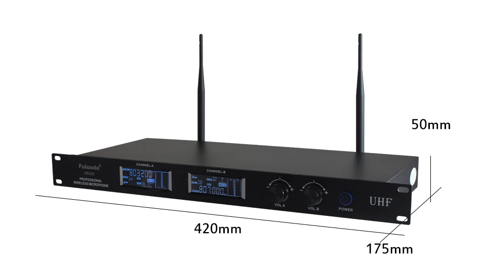 Fuluode беспроводной микрофон 2 Портативный двухканальный двухантенный приемник профессиональный сценический пение КТВ специальное оборудование