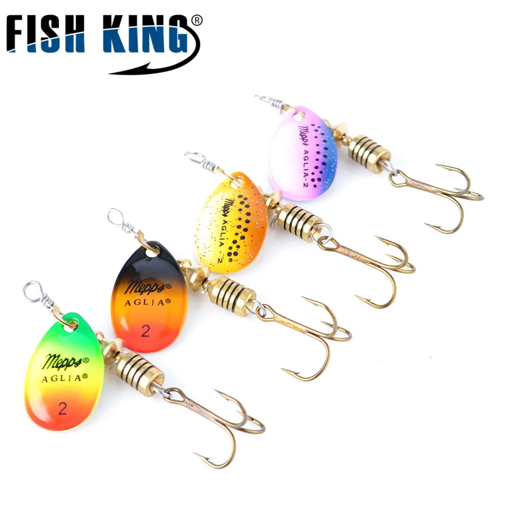 Mepps Spoon Spinner Fishing Lure 4PC Bass Metal Hard Lure With Treble