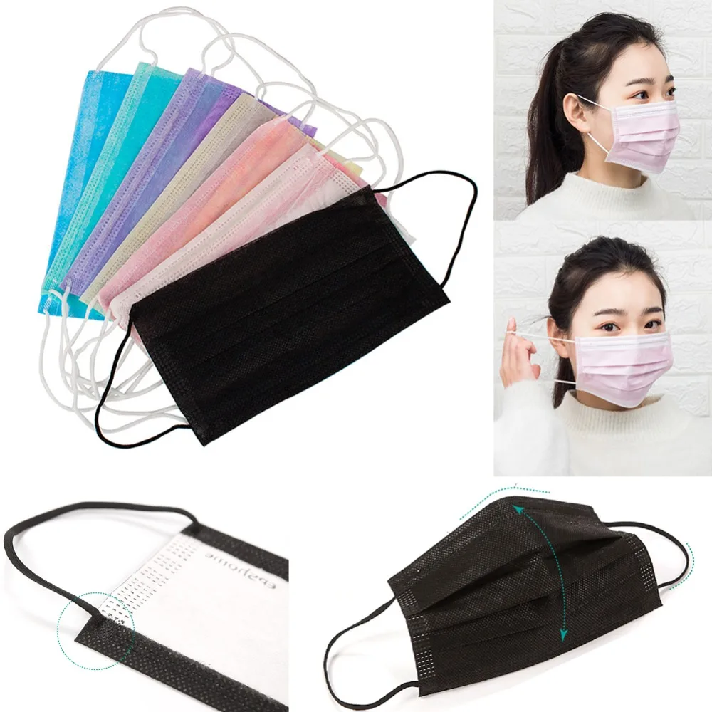 

20pcs Multi-colorful Disposable Face Cover Protect Nose Face from Sunshine Dust Pollutant Mouth Face Mask Anti-Dust Cover Tools