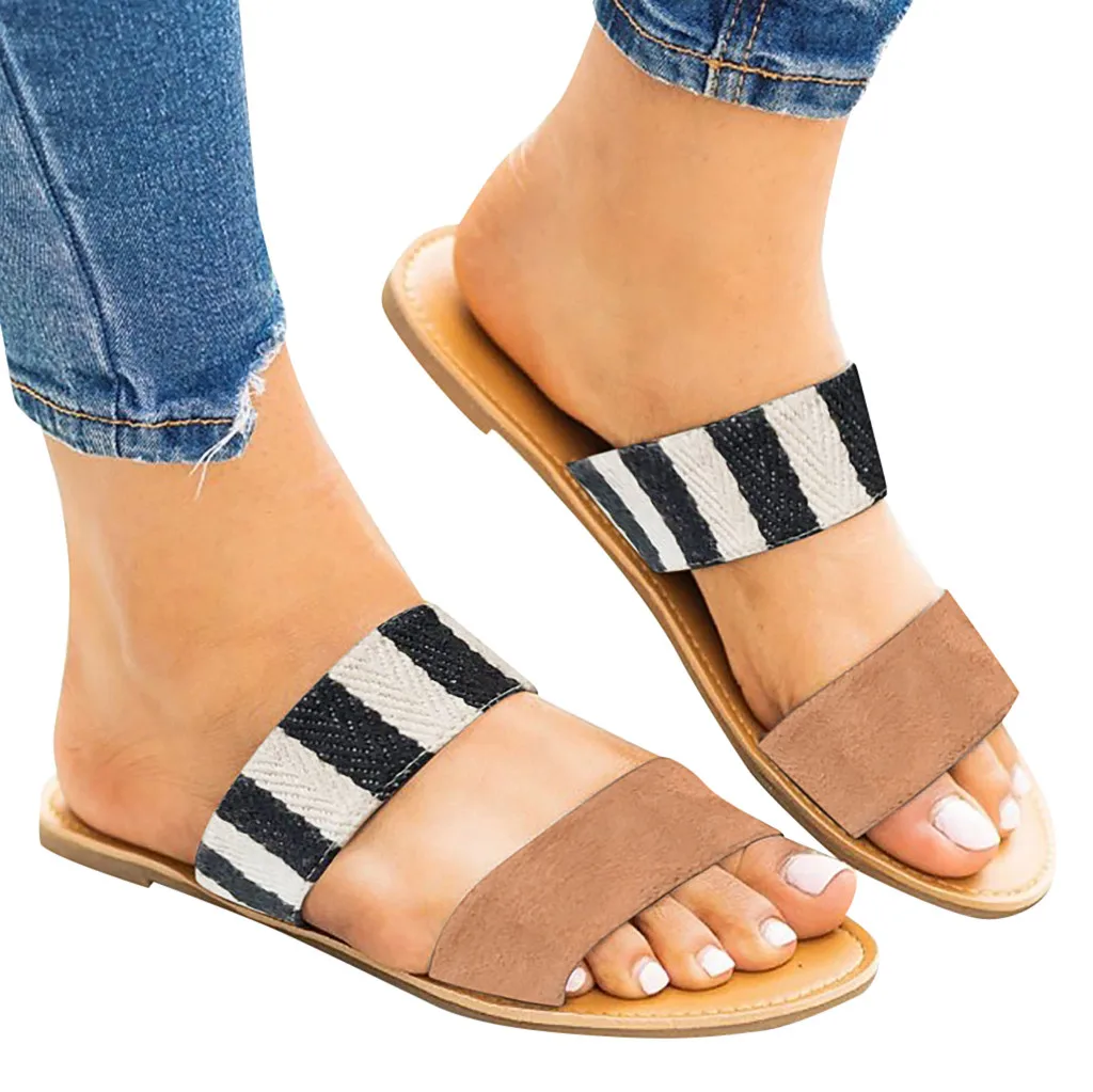Новые женские сандалии женские повседневные монохромные винтажные римские тапочки сандалии обувь сандали женские#629G