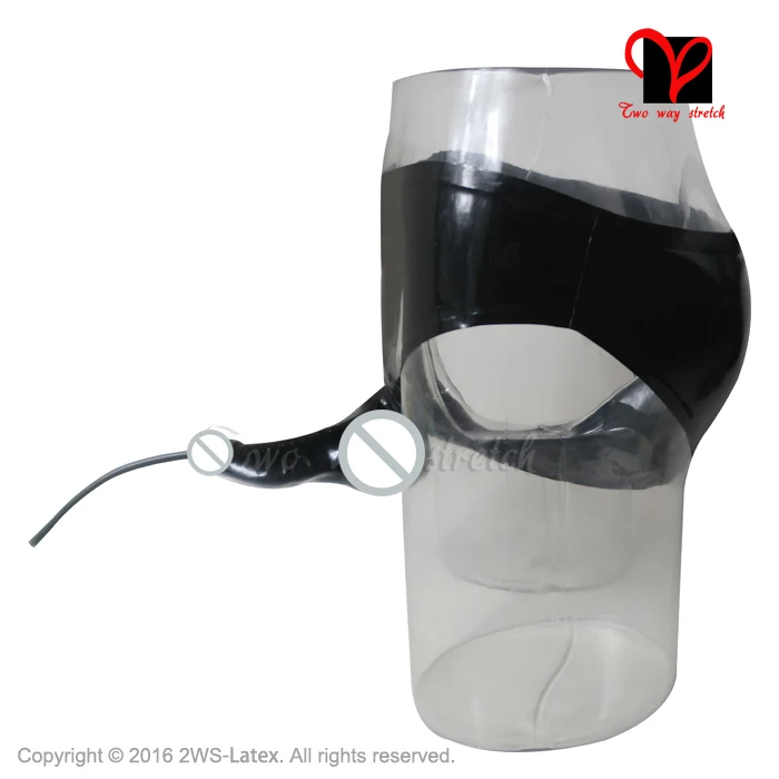 Sexy Latex underwear Penis Sheath piss tube Rubber briefs Condom panty pants cock Shorts tong bottom underpanty plus size KZ-093