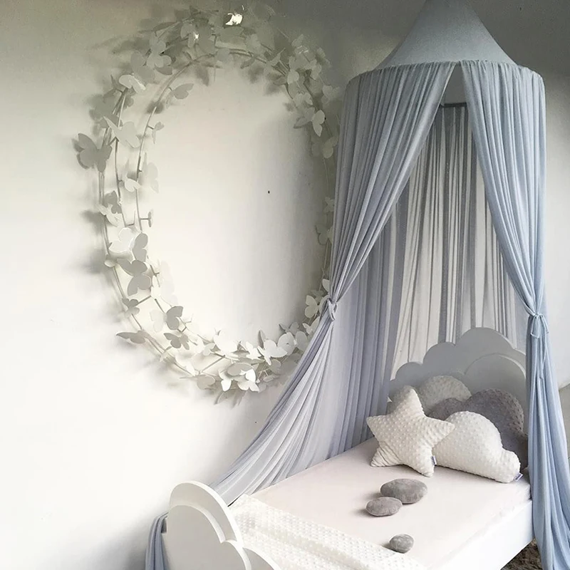 Baby Crib Netting Princess Dome Bed Canopy Childrens Bedding Round Lace