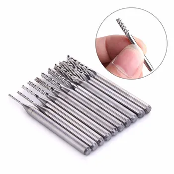 

10Pcs 1/8'' 0.8-3.175mm PCB Twist Drill Bit Set Engraving Cutter Rotary CNC End Mill Wood Tool For Metal Drill Bit YX#