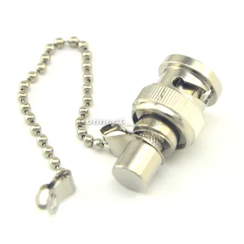

10 Pieces Nickelplated RF Coax Connector BNC Male Plug Terminator 50 Ohm with Chain Adapter Convertor
