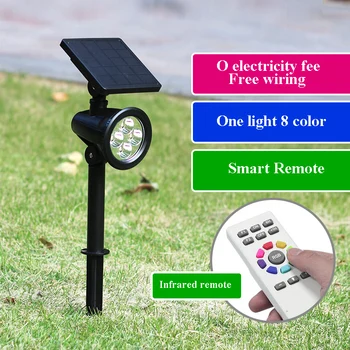 

Multifunction Solar IP65 RGB Lawn Lights Spotlight Flower Garden Flood Light Insert Villa Landscape Decorative Lighting