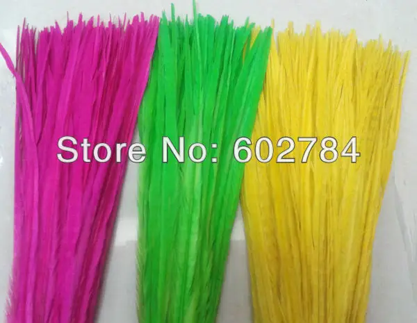 

Free Shipping 200PCS 50-55cm 20-22 inches assorted color dyed Pheasant tail feathers Dying ringneck pheasant feather