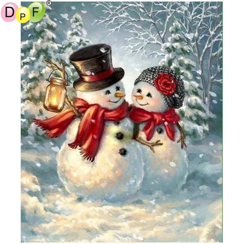 

DPF The snowman diamond embroidery crafts wall painting diamond mosaic kit full square diamond painting cross stitch home decor