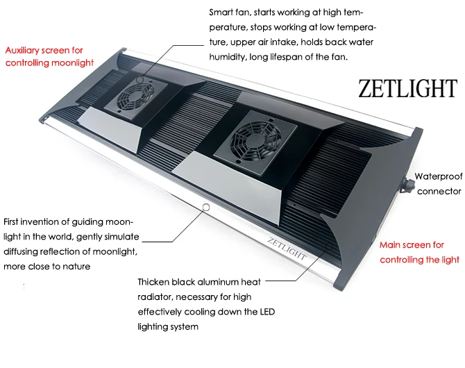 ZETLIGHT аквариумные огни ZT-6600/6600C имитировать восход и закат свет, море освещение для кораллов