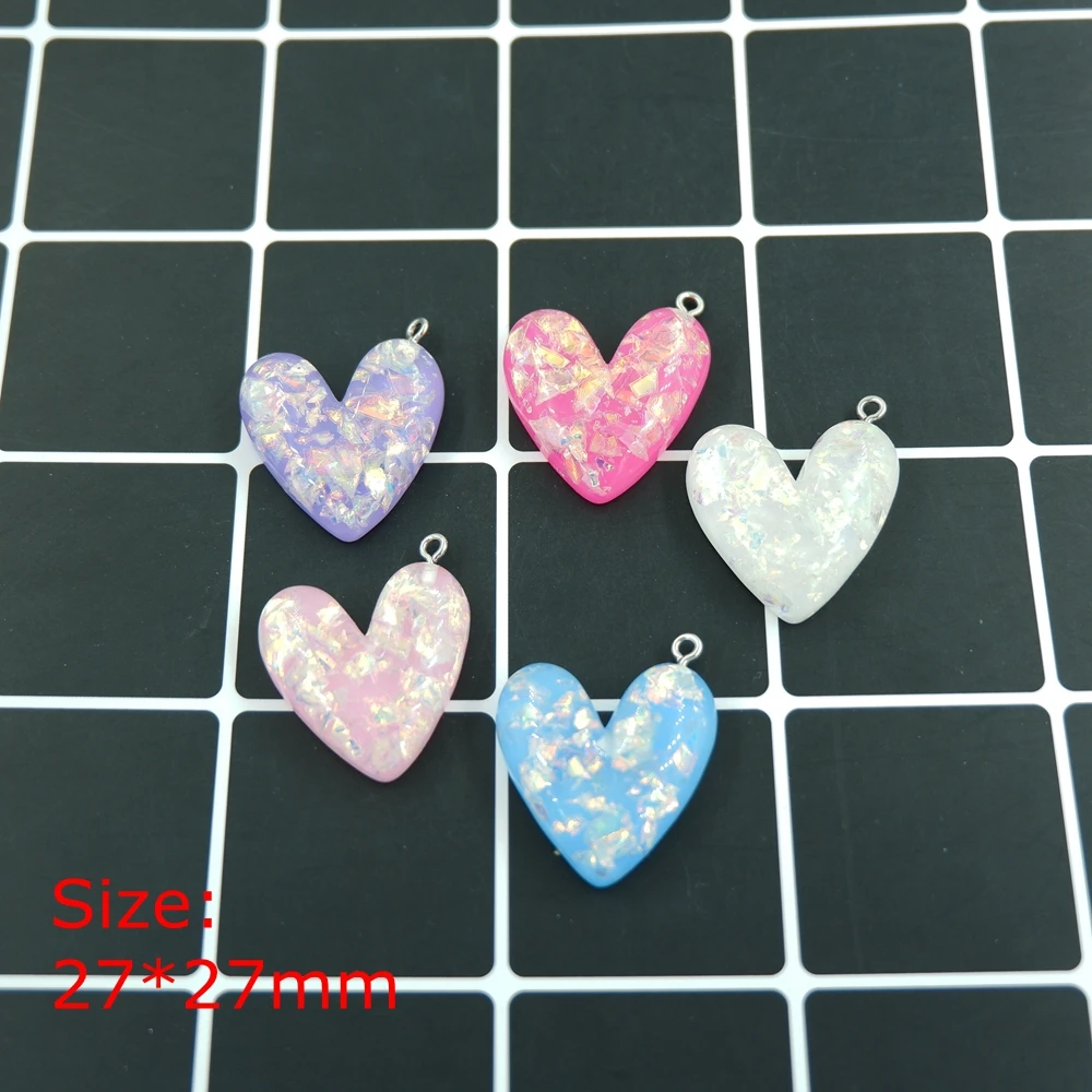 

Kawaii Sparkling Heart Charms Pendants for DIY decoration bracelets necklace earring key chain Jewelry Making