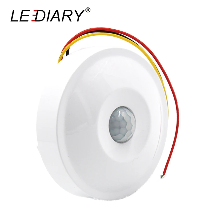 

LEDIARY 3-Line Round Ceiling Human Body Induction Switch Automatic Infrared IR Sensor Adjustable Time&Sensitivity Light Control