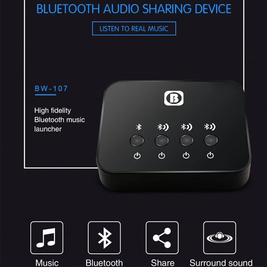 Elitooop мини оптический Bluetooth передатчик Aptx от 1 до 3 мульти пара для ТВ двойная связь