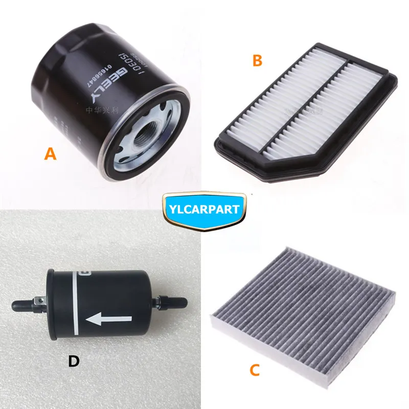 

For Geely Emgrand X3,GX3,Car air/conditioning/fuel/lubricating oil filter kit