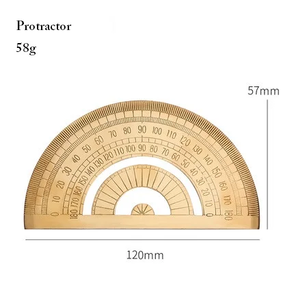 Винтаж латунная линейка треугольная линейка транспортир школьников измерить инструменты, Kawaii интимные аксессуары