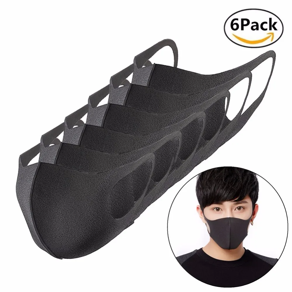 

Fashion Mouth Mask,Unisex PM2.5 Pollen Anti Dust Mask Anti Pollution Mask Elastic Earloop Face Mouth Mask Sponge Reusable 6Pack