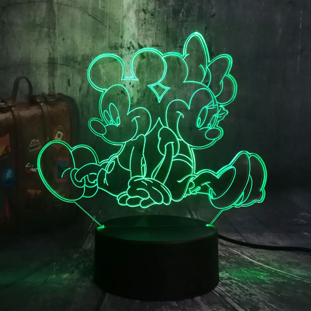 NEW Cute Mickey&Minnie Mouse Cartoon 3D LED Night Light Novelty Table Desk Lamp Birthday Christmas Gift Child Kids Home Decor NEW Cute Mickey&Minnie Mouse Cartoon 3D LED Night Light Novelty Table Desk Lamp Birthday Christmas Gift Child Kids Home Decor