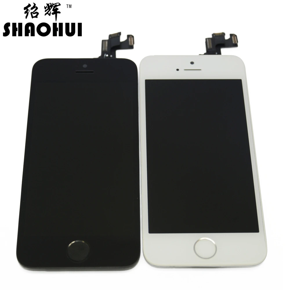 imágenes para Shaohui un quanlity para el iphone 5s lcd digitalizador de pantalla táctil Montaje completo con cámara frontal + sensor flex + home botón imágenes para Shaohui un quanlity para el iphone 5s lcd digitalizador de pantalla táctil Montaje completo con cámara frontal + sensor flex + home botón