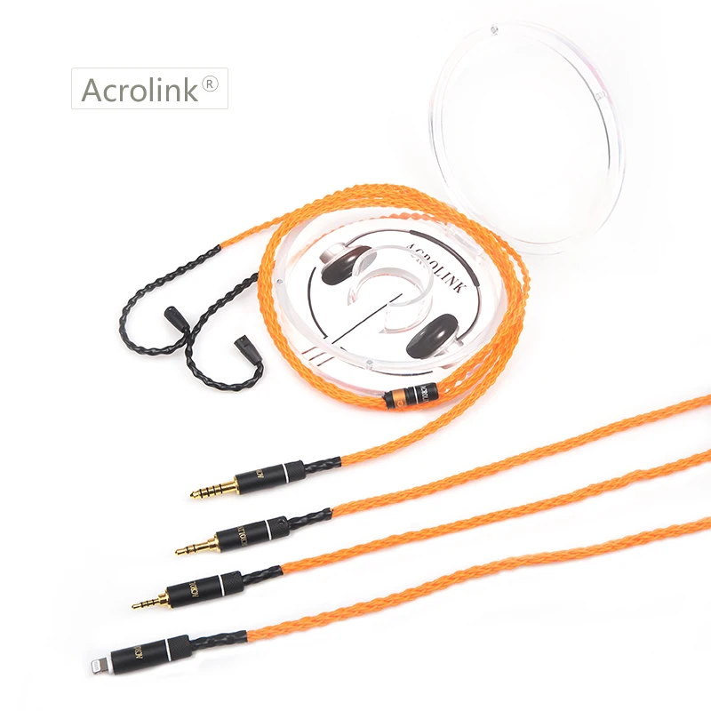 Acrolink High Qulity 8 core 2.5/3.5/4.4mm/i phone copper Plated Earphone Upgrade Wire Headphone Cable IE80 IE81 IE8 | Электроника