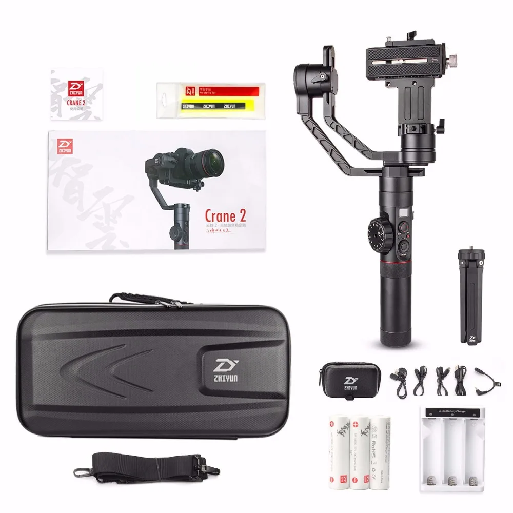 Zhiyun Crane 2 крана 3 осевой переносной карданный стабилизатор с TransMount мини двойная