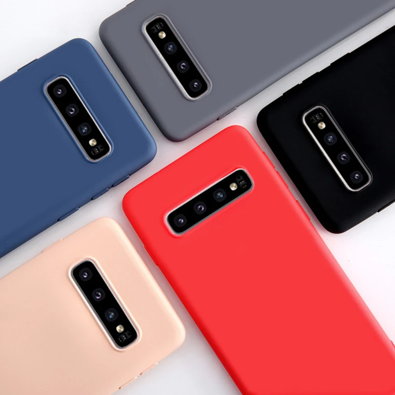 

Liquid High Quality Silicone Case For Samsung S10 S9 S8 Plus Soft Glossy Case For Samsung Galaxy S10E Full Cover Coque Fundas