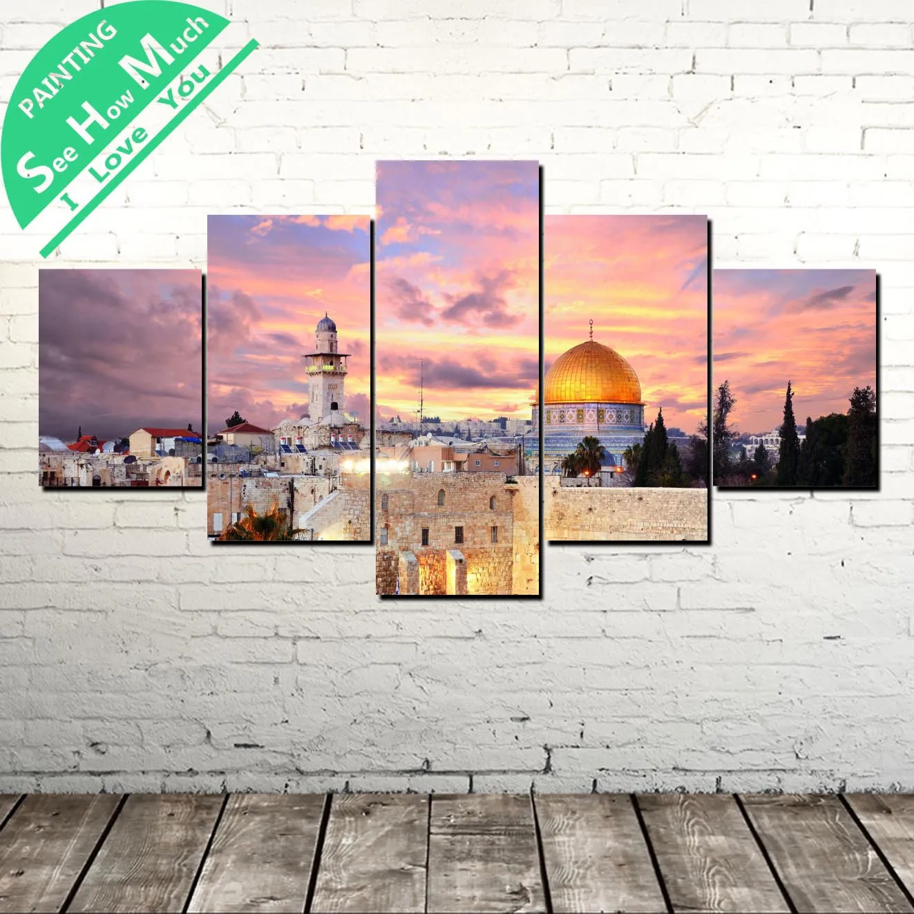 Лучший! 5 Шт. Израиль Иерусалим Холст Картины Wall Art Pictures Печать на Холсте Home Decor Плакат Украшения
