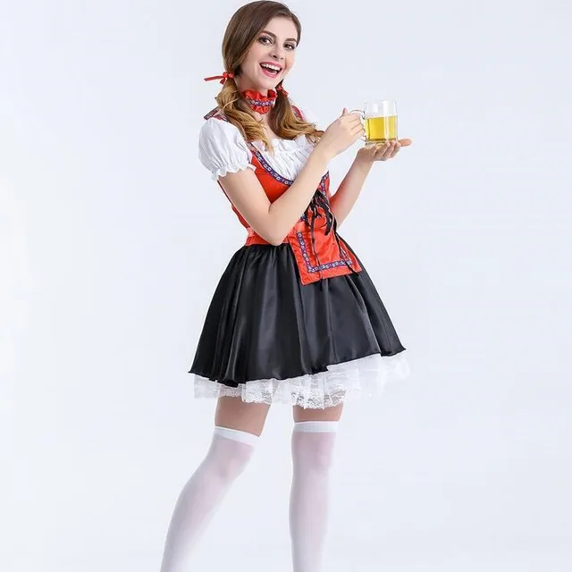 New Women Lady Germany Oktoberfest Cosplay Costume Bartender Costume Halloween Carnival Party