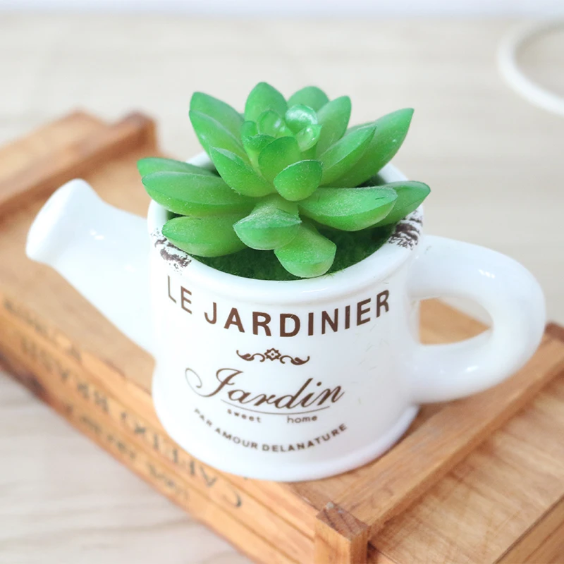 artificial plastic flowers with Ceramics vase cute artificial flower set home decoration for wedding flowers decoration (37)