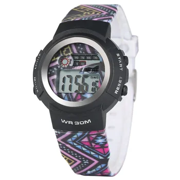 

Chic Triangle Pattern Dial Electronic Watch for Student Cartoon Watche for Child Colorful Silicone Strap Digital Sport Watch