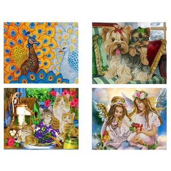 

Animal Diamond Painting full drill dog DIY Diamond embroidery full square cat Mosaic Diamond painting angel special 5Ddrill
