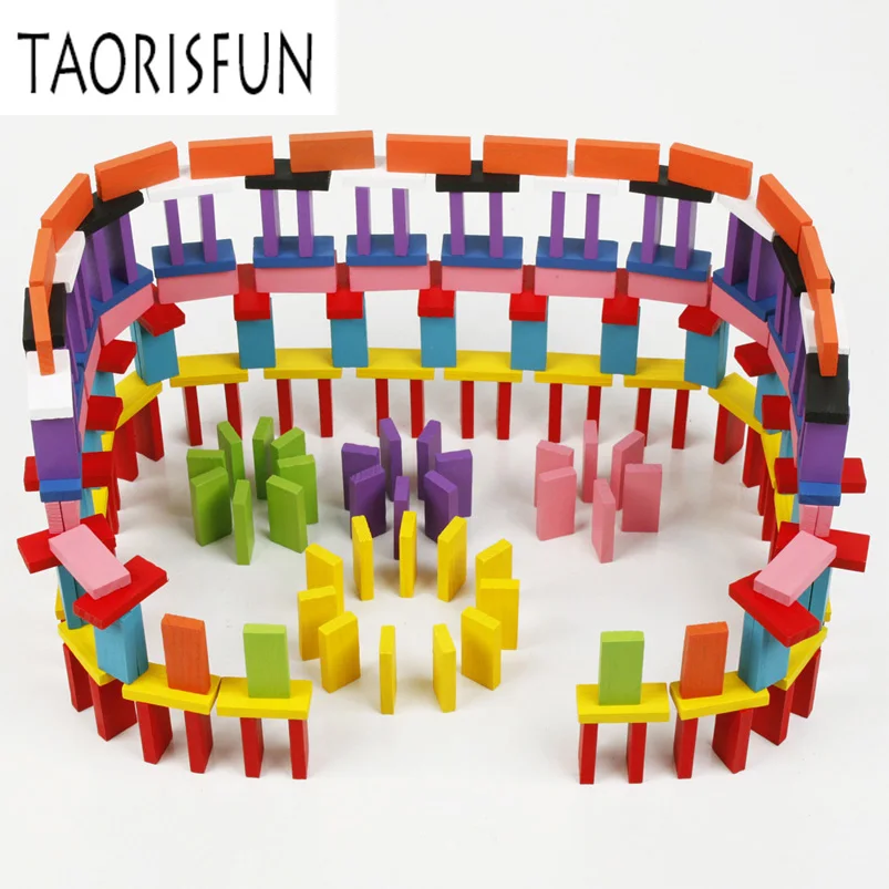 TAORISFUN 240 шт цветные деревянные детские игрушки домино Блоки Антистресс игра