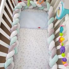 1M-3M Baby Crib Customized Nodic Knot Baby Bed Bumper For Newborn Knotted Braid Pillow Cushion Bumper Protector Room Cot Decor xisayababy nordic style baby bed bumper colorful baby pillow cushion baby bedding crib protector baby room decoration 200cm