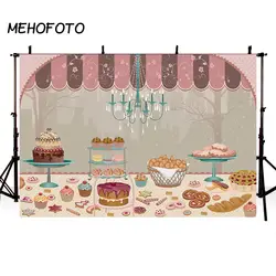 MEHOFOTO фон для студийной фотосъемки винтажное печенье для пекарни пончик пирог люстра день рождения фон конфеты бар фотосессия