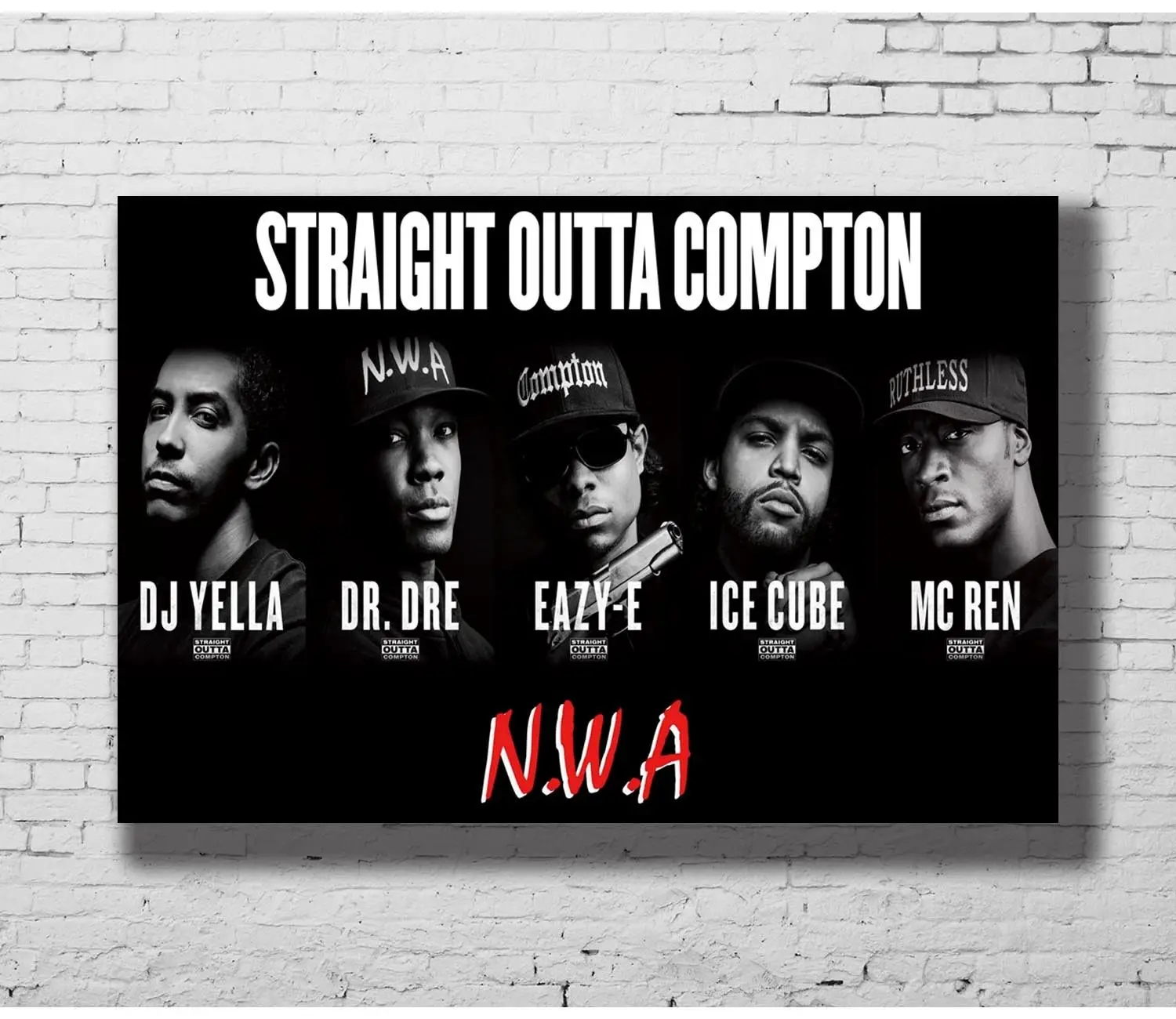 Q0996 Плакаты и принты 24x36x14x21 надпись NWA льда Dr Dre головной убор в стиле гангста рэп