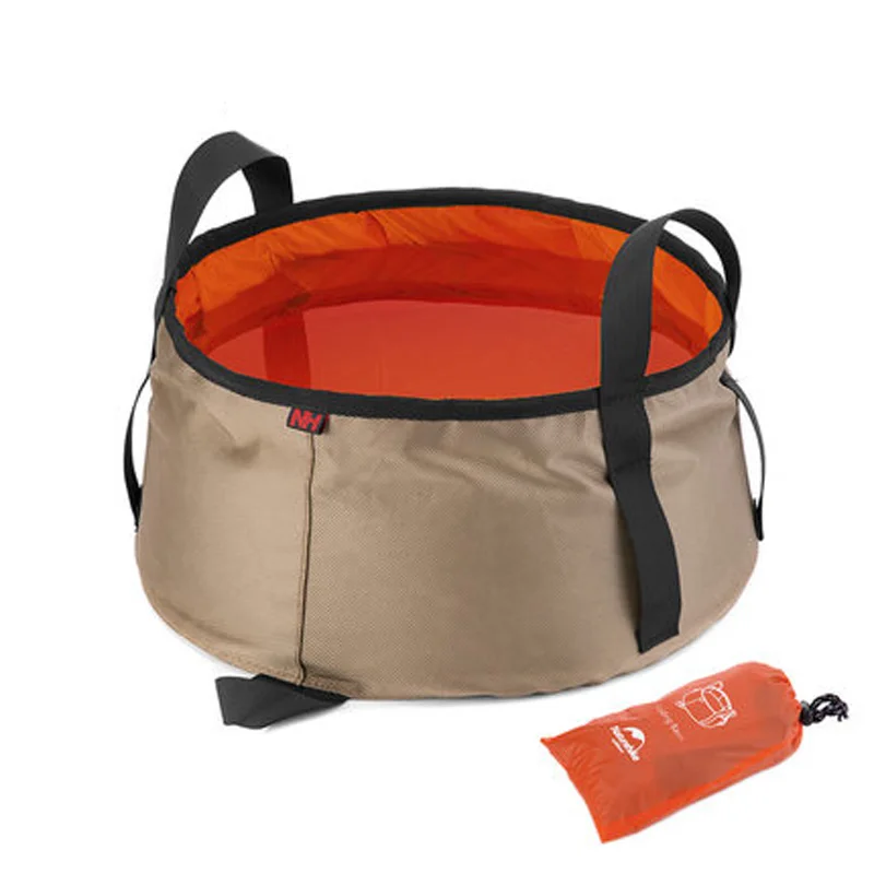 10l складной Портативный умывальник бассейна Открытый путешествия ведро чаша раковина Кемпинг стиральная Сумка воды ведро для ног - Цвет: Orange Basin