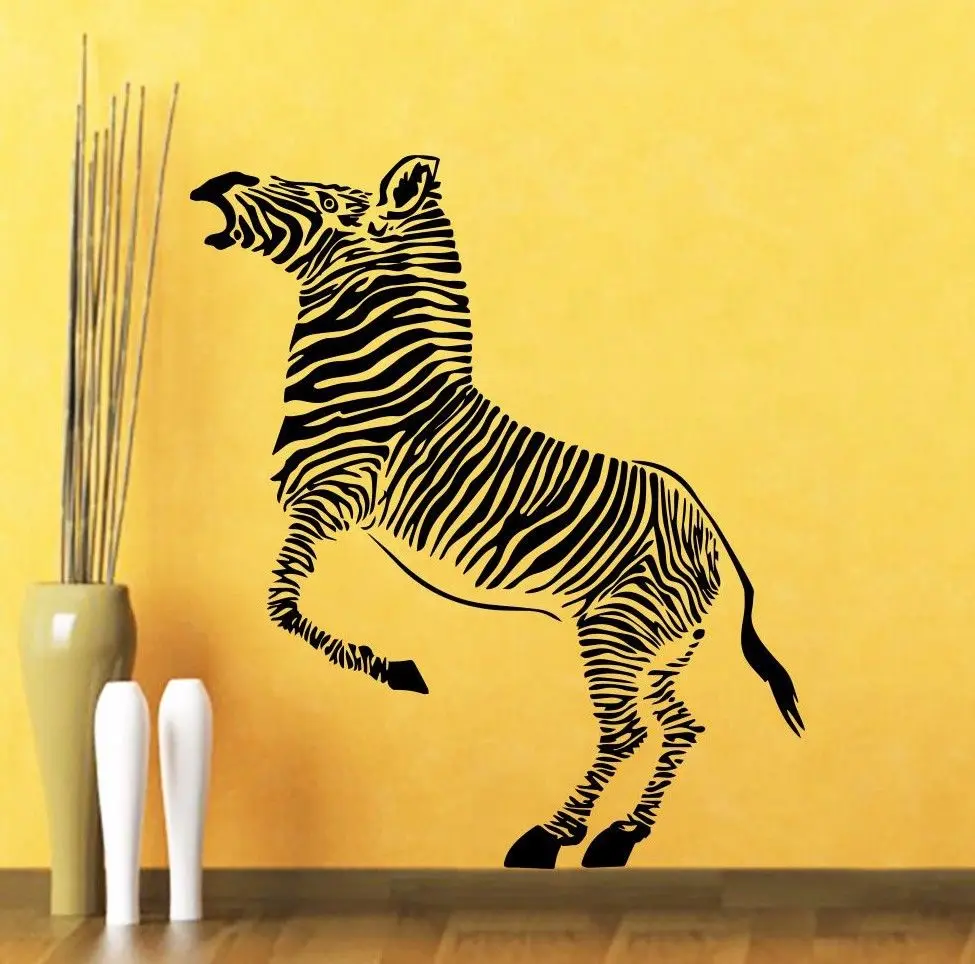 

YOYOYU Wall Decal Animal Decal Vinyl Removeable Wall Sticker Zebra Home Living Room Decoration Art Repetable Poster YO039