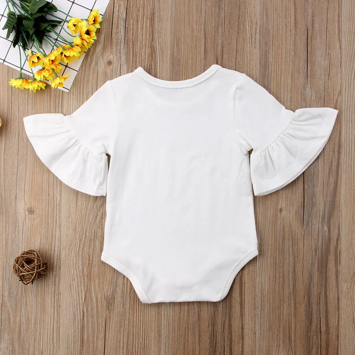 Одежда для новорожденных девочек однотонный хлопковый комбинезон с оборками комбинезон купальник комплект одежды